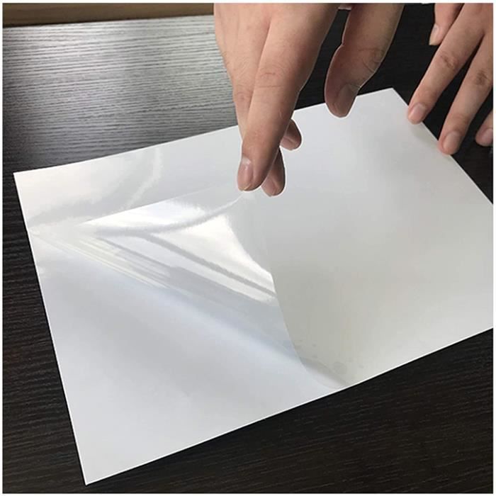 Lot de 25 feuilles de papier autocollant en vinyle translucent imprimable  format A4 (21 x 29,7 cm) Semi-Transparent étanche pour imprimante à jet  d'encre/laser : : Fournitures de bureau