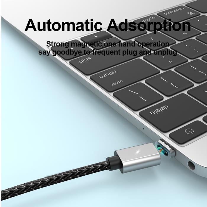 100w USB Type C Adaptateur magnétique Charge rapide USB C à Type C  Convertisseur magnétique Câble magnétique Connecteur USB pour Ipad Macbook
