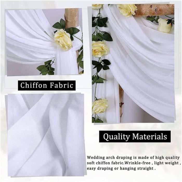 Surwin Arc De Mariage Drapage Mariage Arche Tenture Tissu En Mousseline De Soie Toile De Fond Rideau Tulle Pour Mariages Fête En Mousseline De Soie