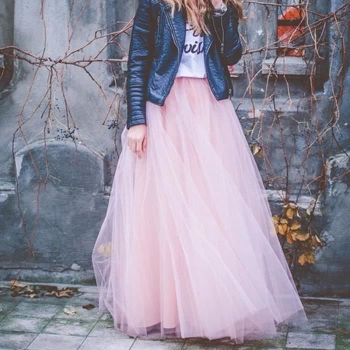 Jupe longue bouffante en tulle pour femme jupe bouffante jupe tutu train de fete mode princesse nickel e 4 couches navy blue F Blanc Cdiscount Pret a Porter
