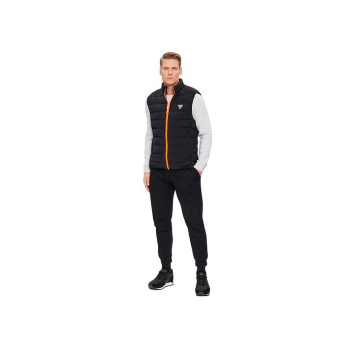 Doudoune sans manche Guess Homme Triangle G Noir Synthetique