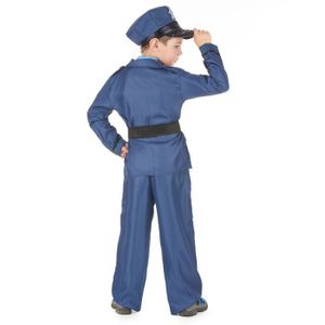 Déguisement Pilote D'Avion Garçon 10-12 Ans (142-148 Cm) – Veste, Pantalon, Casquette – Polyester Doré