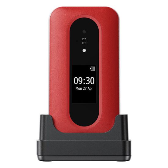 Téléphone Senior Doro Leva L30 - Clapet 4G Débloqué, écran Externe, Touche D'assistance GPS - Son HD, Appareil Photo - Chargeur Socle Inclus