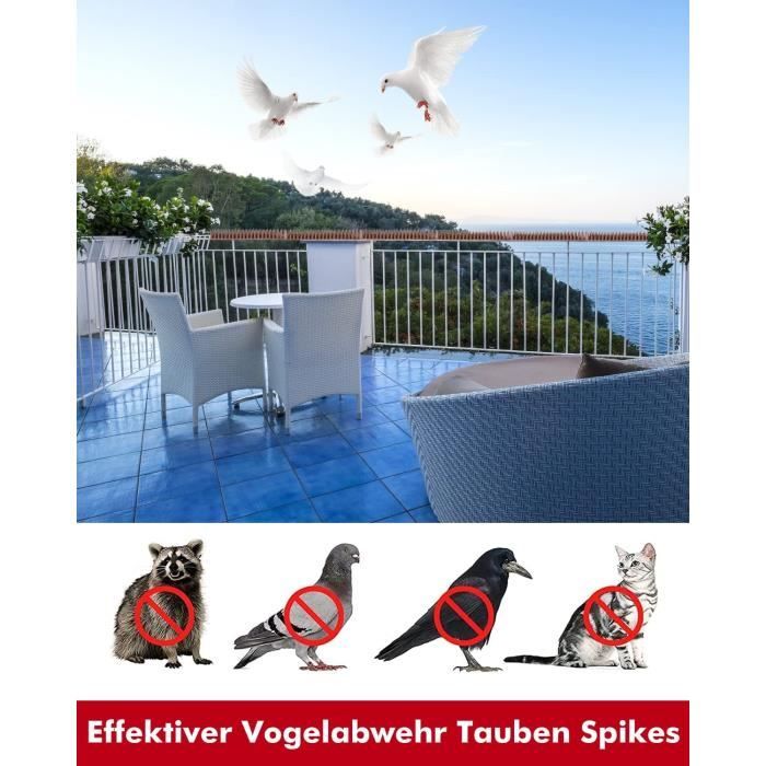 Lot 12 Pics Anti Pigeon 3.6M - Repulsif Oiseaux Plastique Pour Balcon, Toit Et Jardin - Effarouche Corbeaux Moineaux