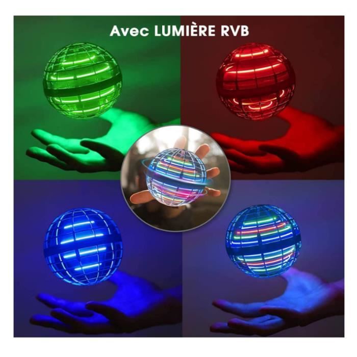 Boule Volante Lumineuse RGB – Flying Spinner 360° Avec Boomerang, Hélice Cachée – Cadeau 6-10+ Ans