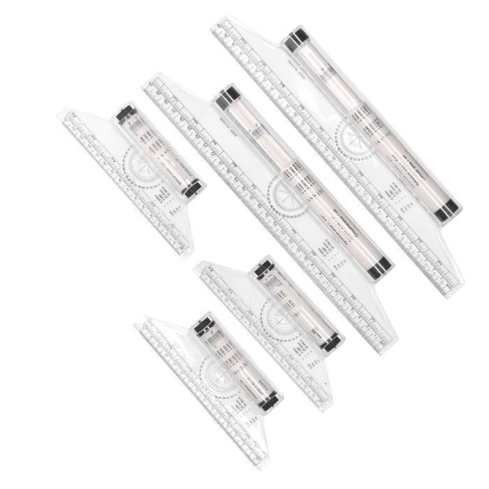 Lot De 3 Règles Droites 15 Cm – Métriques, Transparentes, Motifs Damier