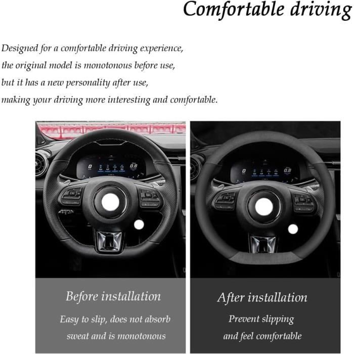 Housse De Volant Look Carbone Noir Pour MAZDA - Protection PVC/cuir Synthétique - 38x9 Cm - Neuf
