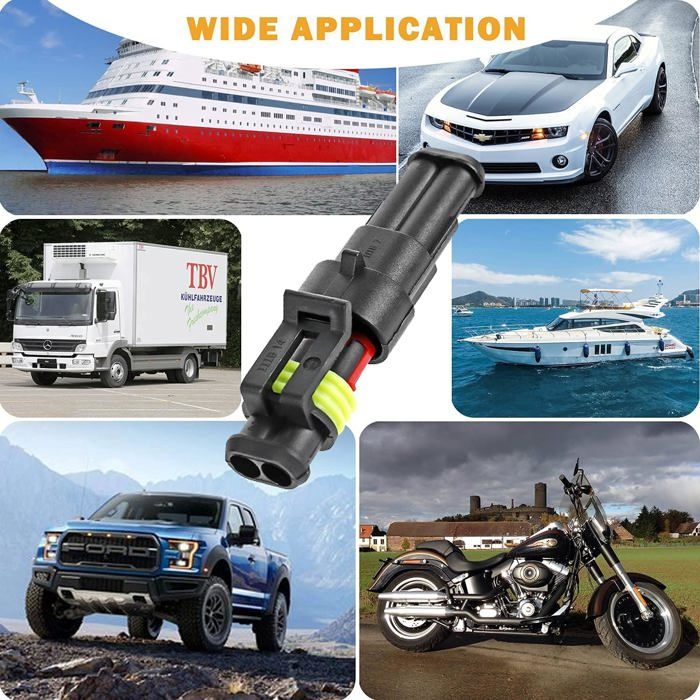 Lot De 5 Connecteurs électriques étanches Mâle/femelle - Pour Voiture, Moto, Camion - Neuf