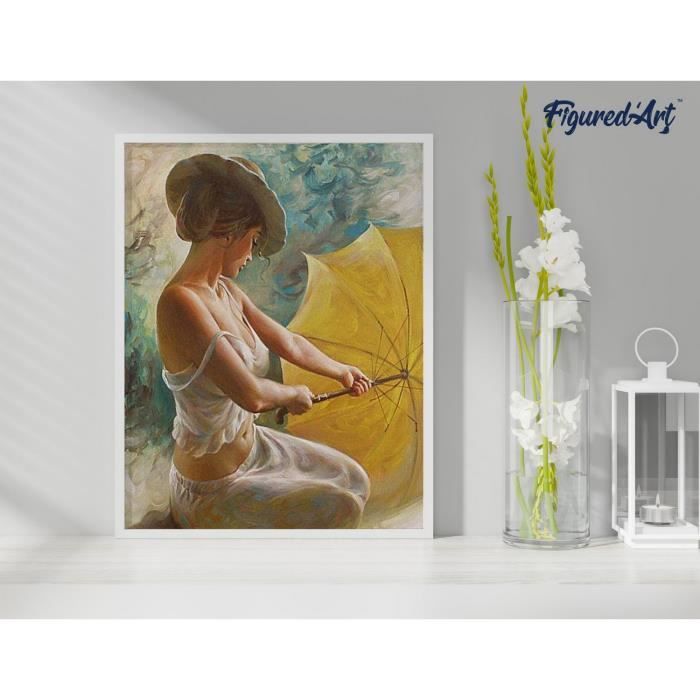 Kit Peinture Par Numéros Adulte - Paysage De Paris 40x50 Cm, Toile Roulée, Peinture Et Pinceaux Inclus