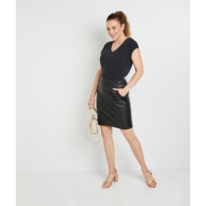 Jupe cuir outlet longueur genou