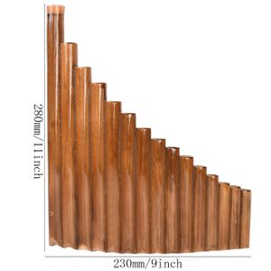 Flûte de Pan Plaschke avec ceinture en bois, fait à la main avec livre
