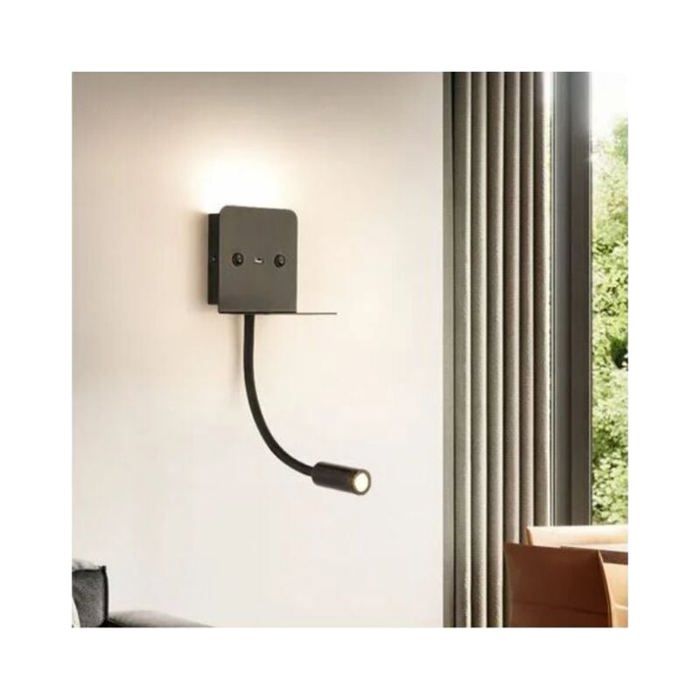 B·LED BARCELONA LED Applique murale de lecture avec port USB BASKOP (Gris B·LED BARCELONA LED Applique murale de lecture avec port USB BASKOP (Gris