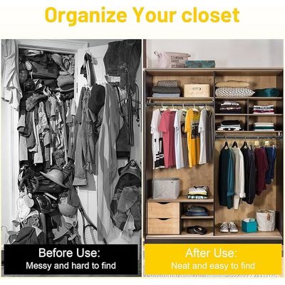 Aiitomg Tringle Penderie RéGlable Barre Penderie Tringle Dressing Avec Douilles de Fixation Et Vis pour Armoire, Penderie, Buanderie, 85-270 cm, Noir (DiamèTre 32 mm