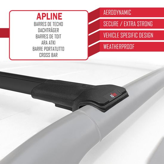 Kit Barres De Toit Compatible Avec Citroën Nemo Peugeot Bipper Fiat Qubo - Galerie De Toit - Porte-Bagages Porte-vélos De Toit - Capacité De Charge 75 KG - En Aluminium Gris - 4 Pcs