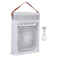 Ventilateur climatiseur portable – Refroidisseur évaporatif USB avec humidificateur, 3 vitesses– Pour bureau et maison – Blanc