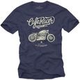 MAKAYA Tee Shirt Motard Homme Moto Vintage Biker Cafe Racer Motorcycle Manches Courtes Idee Cadeau-0