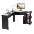 bureau d'ordinateur Bureau en bois utilitaire bureau d'écriture ordinateur de jeu à la maison PC table d'angle Furnitur noir CYA05-0