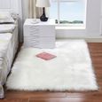 PC44233-Blanc Tapis Salon carpet tapis chambre d’enfant Mouton Art tapis imitation environ 80x180cm tapis couverture de fourrure f-0