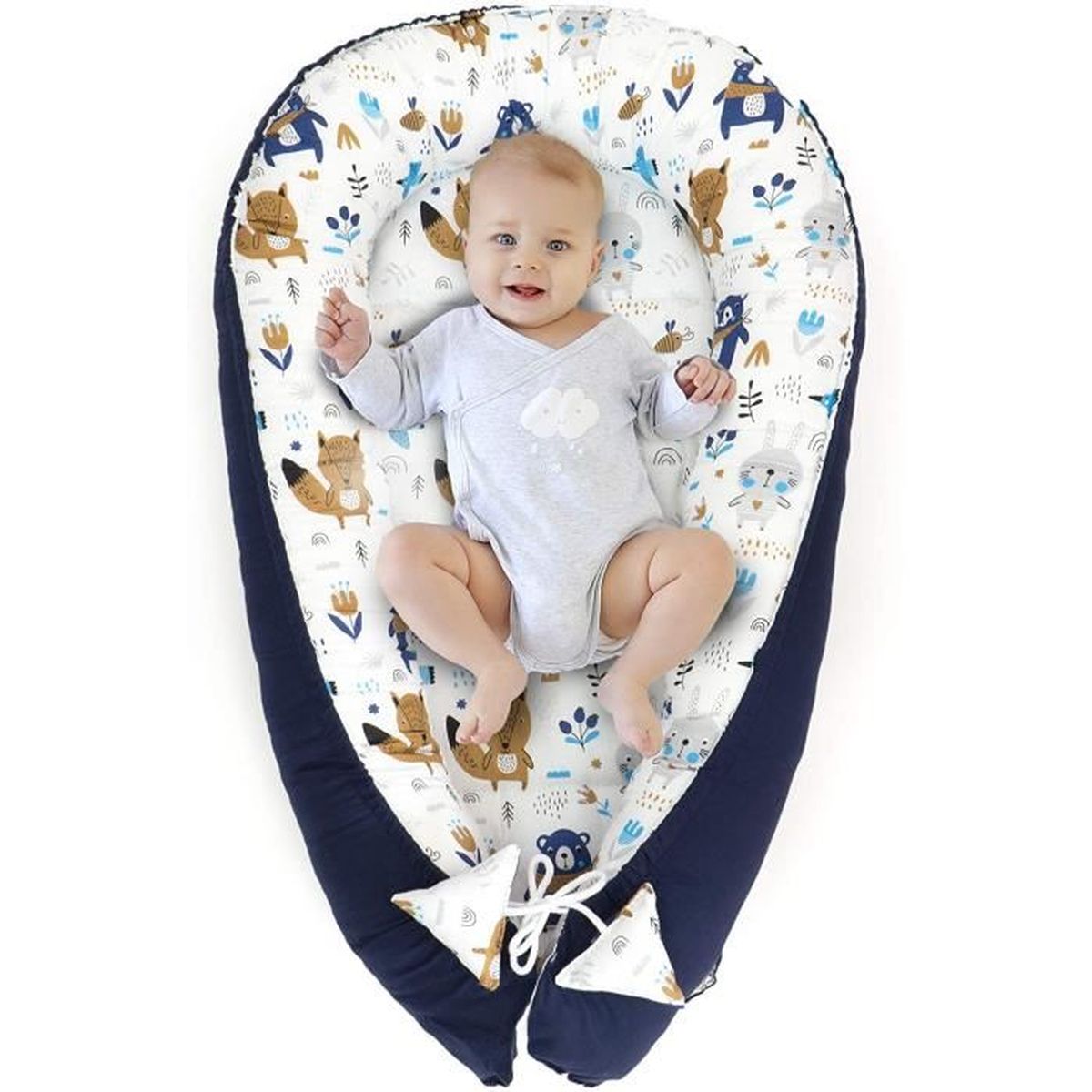 Doudou Jukki Babynest Cocon 50x90 Cm Nid De Lit Bebe Cododo Coussin 100 Coton Lit Pour Bebe Et Nourrisson Coussin Matelas Double Face Accessoires De Literie Plusbushouten Tours De Lit