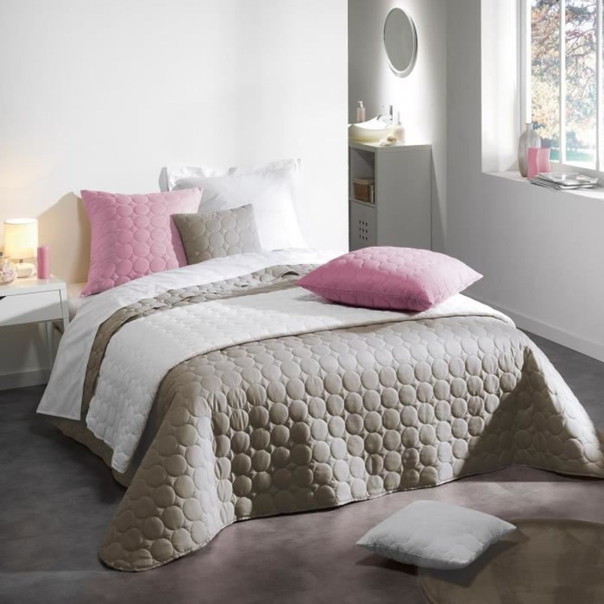 Couvre-lit VIVA FINO 220x240 Cm - Doux Et Léger En Polyester, Motif Feuilles, Pour Lit Double Ou Canapé - Toutes Saisons - 8