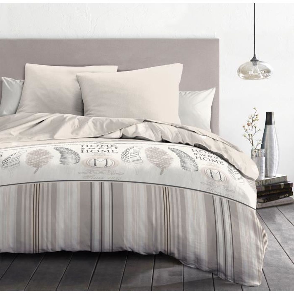 Parure de couette 3 pièces - Housse de couette + 2 taies d'oreiller