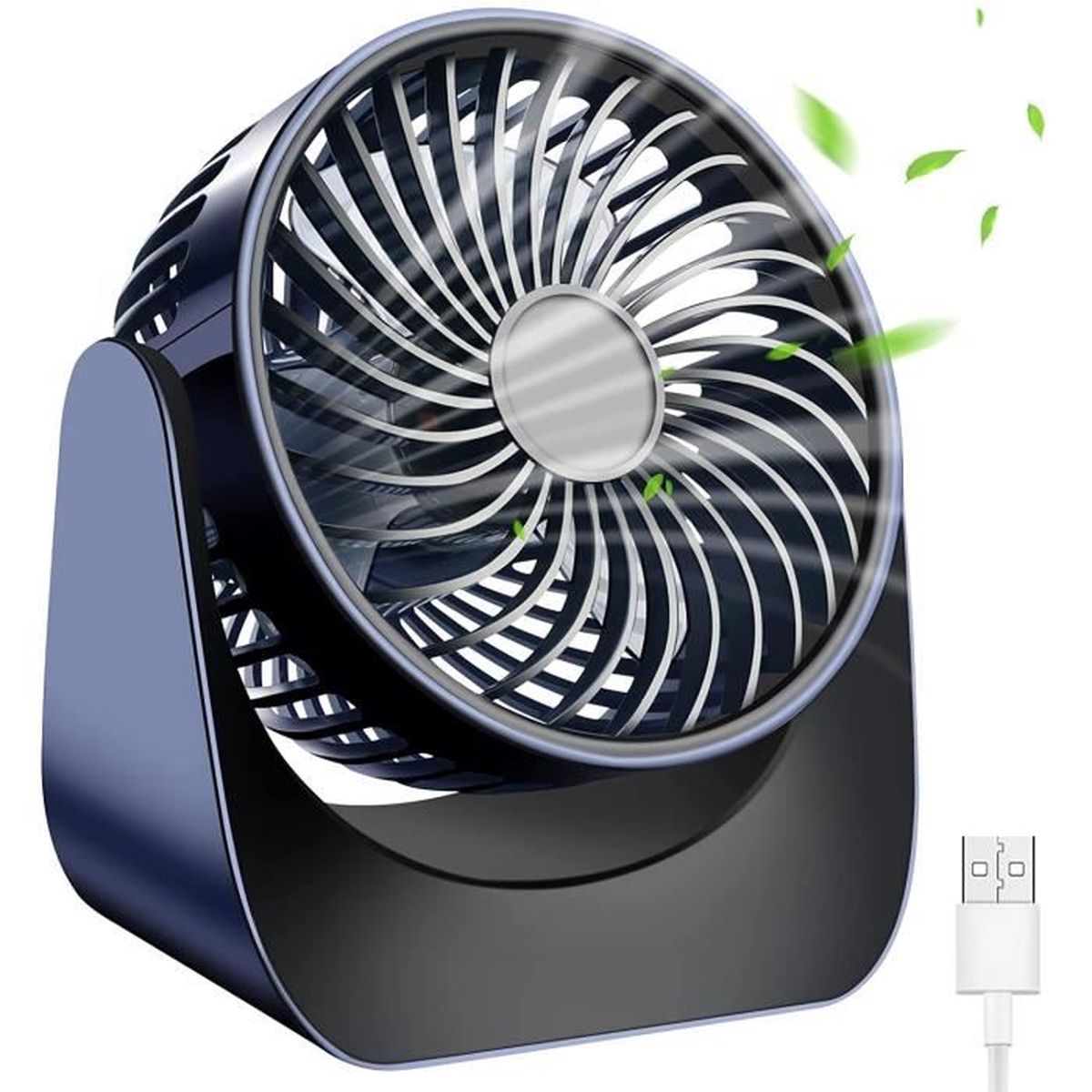 Ventilateur de Table avec Telecommande, Petit Ventilateur de Bureau, Ventilateur USB Rechargeable, 3 Vitesses, Silencieux, Puissant, Portable, Idéal | Leroy Merlin