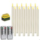 GOTOLL Bougies LED sur Bougeoir avec Télécommande Decoration Noël Bougie Chandelier Flamme Vacillante Table - 12 PCS