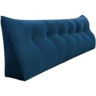 VERCART Grands Coussins de Lit, Coussin de Lecture, Coussins de soutien, Traversin, Coussin Anti Reflux Velours Bleu Foncé 180CM