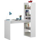 PEGANE Table de Bureau avec étagère réversible coloris Blanc Artik - longueur 120 cm x Profondeur 53 cm x Hauteur 144 cm