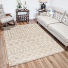 LIVABLISS Tapis de Salon à Poils Longs Doux Shaggy Bohème NOUR 201x290cm Ivoire/Beige