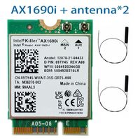 Antennes AX1690I - Intel®wi-fi 6e Ax411 Intel Tueur Ax1690i Wifi 6e Vitesse 2.4 Gbps 802.11ax 2.4-5-6ghz Blue