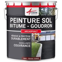 Peinture Bitume, Goudron, Enrobé - ARCASPHALT - 15 kg (jusqu'à 30 m² en 2 couches) - Rouge Tennis