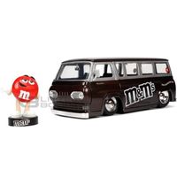 Voiture Miniature de Collection - JADA TOYS 1/24 - FORD Ecoline Bus with M&M'S Red Figurine - 1965 - Brown - 32027BR