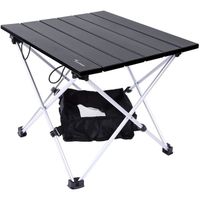 table de camping, pliante table alliage daluminium ultra-légère portable avec sac de transport et compartiment de rangement e