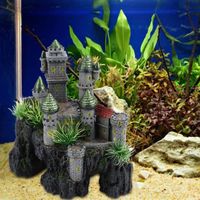 HURRISE décor d'aquarium de résine de Simulation Décor d'ornements d'aquarium de réservoir de poissons de château de peau de