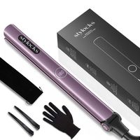 Lisseur cheveux Professionnel, Fer à Lisser titanium 230°C avec Ecran LCD, Chauffe Rapide et Double Tension-violet