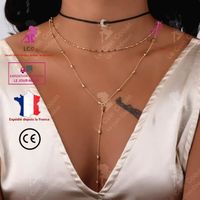 LCC® Collier femme argent fantaisie pendentif forme demi étoile fille cadeau bijoux chaîne cou anniversaire sautoir alliage