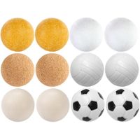 Kit de 12 balles de Baby-Foot TUNIRO - Balles en liège, PE, PU et ABS - Multicouleur