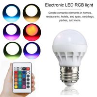3W RGB LED Ampoule Colorée E27 Multicolore Lampe Intérieur avec Sans Fil Télécommande Pour Noël Fête Décoration