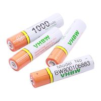 vhbw Lot de 4 piles rechargeables AAA, HR03 1000mAh compatible avec Siemens Gigaset AS285, C300, C590, C595, C610, C610A, C610H,