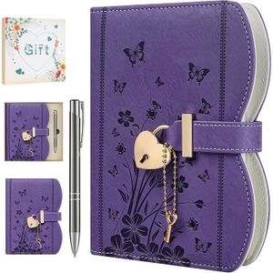 Journal Intime Avec Serrure à Combinaison – Carnet Secret A5 En Cuir PU Brun Rougeâtre – 210 Pages Cadeau Idéal Ado Ou Adulte