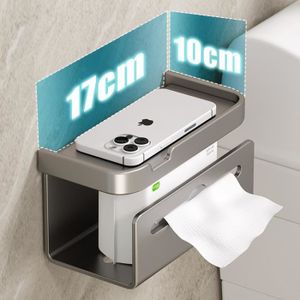SERVITEUR WC Porte Papier Toilette Murale / Derouleur Papier WC pour Dessiner du Papier + Étagère de Rangement Gris