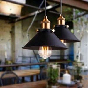 LUSTRE ET SUSPENSION UNI 2PCS Suspension Luminaire Industrielle Vintage Lustre Lampe Suspendue Noir