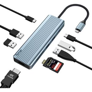 Hub USB GENERIQUE Hub usb c, adaptateur mac avec ethernet rj45, hdmi 4k,  thunderbolt 3 pd 100w, port type c, port usb 3. 0/2. 0, lecture de carte sd/tf,  dock usb c