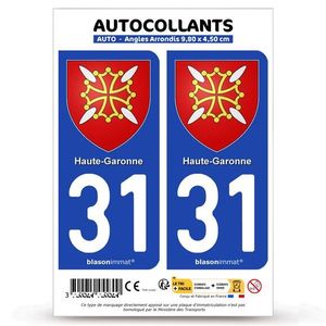 Supstick 2 Stickers Autocollant Plaque IMMATRICULATION DEPT 94 Région