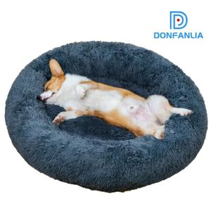 CORBEILLE - COUSSIN Coussin Chat/Chien - Panier Rond Donut Moelleux - 