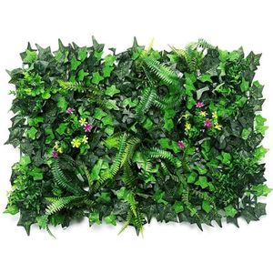 MUR VÉGÉTAL STABILISÉ Mur végétal stabilisé Plante verte artificielle Décoration de mur de maison d'herbe verte de simulation - 40x60cm-C