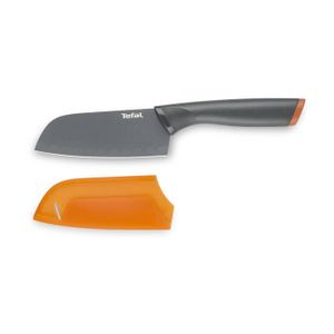 Tefal Ice Force Couteau santoku Noir 18,5 cm, Couteau de cuisine, Lame en  acier inoxydable allemand, Performances de coupe et tranchant durables