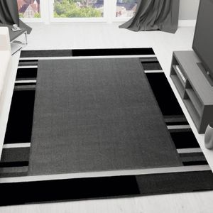 Tapis De Salon Gris Noir 80x150 Cm Achat Vente Tapis