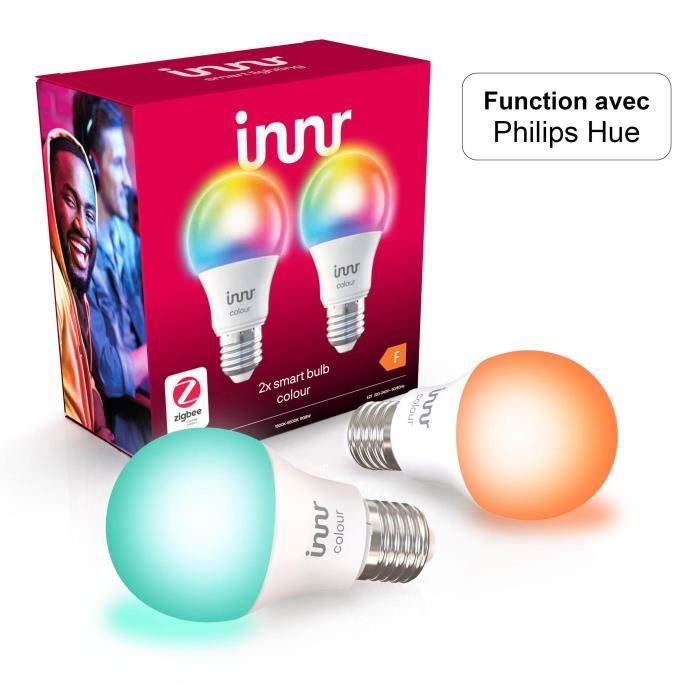 Ampoules Connectées Philips Hue E27 X 2 - Multicolore à Prix Carrefour